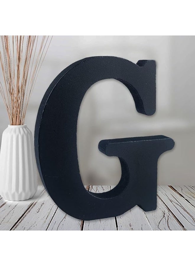 MIRFA Wooden Free Standing Decorative Letter Slices - Black - 6inches (G) - Image 1